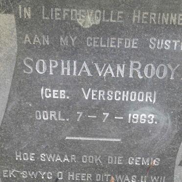 ROOYEN Sophia, van nee VERSCHOOR -1963
