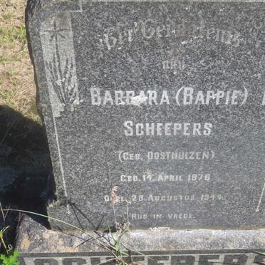 SCHEEPERS Barbara nee OOSTHUIZEN 1876-1944