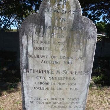 SCHEEPERS J.?. 18?3-1889 &amp; Catharina E.M. SCHEEPERS 1851-1939