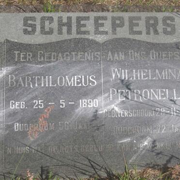 SCHEEPERS Barthlomeus 1890- &amp; Wilhelmina Petronella VERSCHOOR 1890-