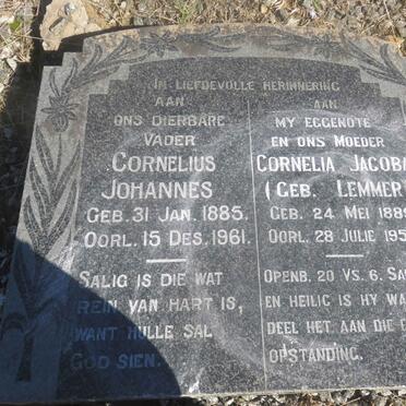 SCHEEPERS Cornelius Johannes 1885-1961 &amp; Cornelia Jacoba LEMMER 1889-1957