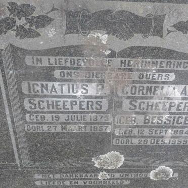 SCHEEPERS Ignatius P. 1875-1957 &amp; Cornelia A.C. BESSIGER 1884-1959