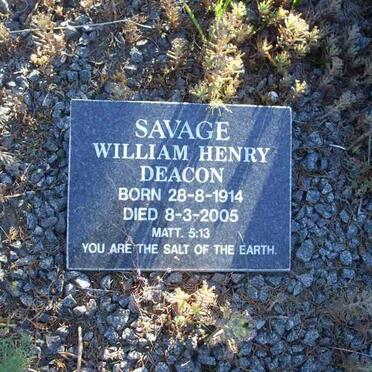 SAVAGE  William Henry Deacon 1914-2005