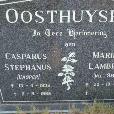 OOSTHUYSEN Casparus Stephanus 1935-1995 &amp; Marinda Lamberta SMIT 1935-