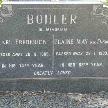 BOHLER Karl Frederick -1965 &amp; Elaine May EDKINS -1983
