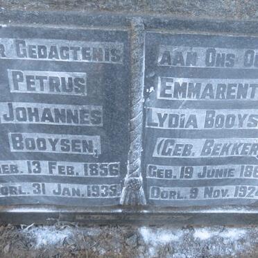 BOOYSEN Petrus Johannes 1856-1935 &amp; Emmarentia Lydia BEKKER 1866-1924