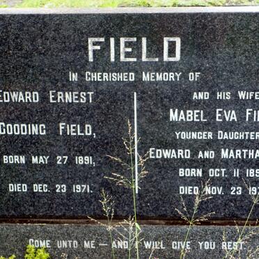 FIELD Edward Ernest Gooding 1891- 1971 &amp; Mabel Eva GLASS 1893-1971