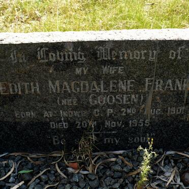FRANKS Edith Magdalene nee GOOSEN 1901-1955