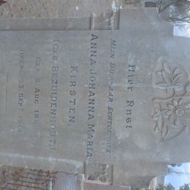KIRSTEN Anna Johanna Maria nee BEZUIDENHOUT 1852-1914