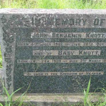 KNOTT John Benjamin 1902-1902 :: KNOTT Baby 1909-1909
