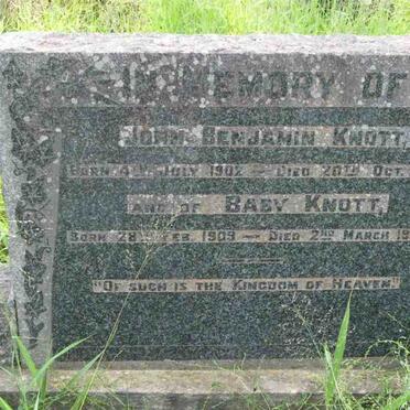 KNOTT John Benjamin 1902-1902 :: KNOTT Baby 1909-1909