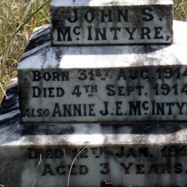 McINTYRE John S. 1914-1914 :: McINTYRE Annie J.E. -1919