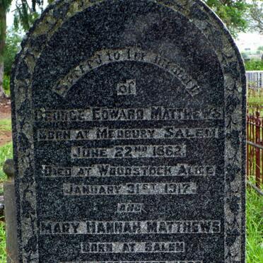 MATTHEWS George Edward 1862-1917 &amp; Mary Hannah 1868-1952