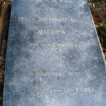 MATTHEWS Helen Sheppard nee NELL 1898-1983