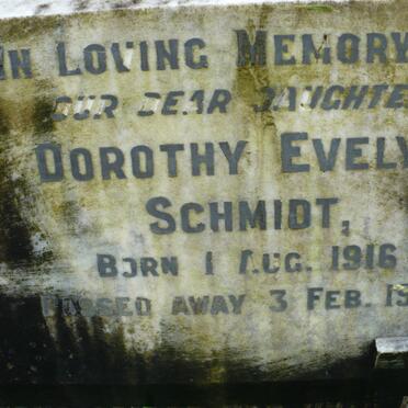 SCHMIDT Dorothy Evelyn 1916-1934