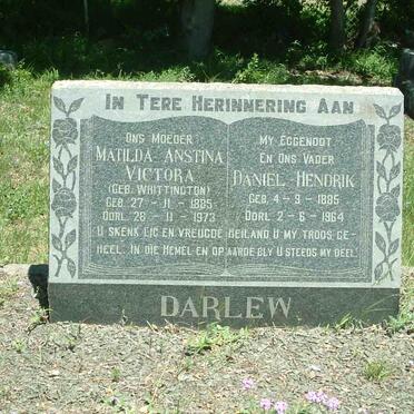DARLEW Daniel Hendrik 1885-1964 &amp; Matilda Anstina Victora WHITTINGTON 1885-1973  