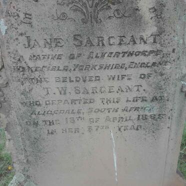 SARGEANT Jane -1885