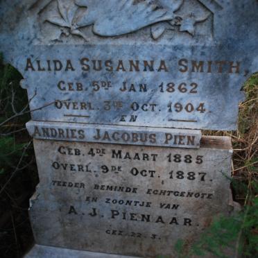 SMITH Alida Susanna 1862-1904 :: PIENAAR Andries Jacobus 1885-1887