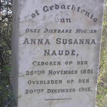 NAUDE Anna Susanna 1851-1915