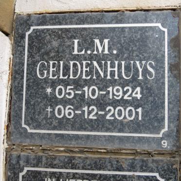 GELDENHUYS L.M. 1924-2001