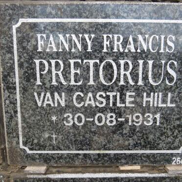 PRETORIUS Fanny Francis 1931-