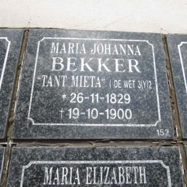 BEKKER Maria Johanna 1829-1900