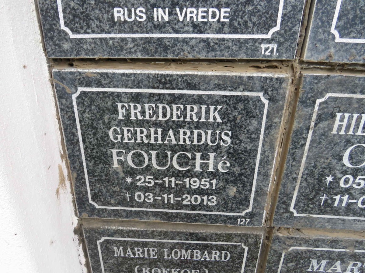 FOUCHE Frederik Gerhardus 1951-2013