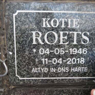 ROETS Kotie 1946-2018