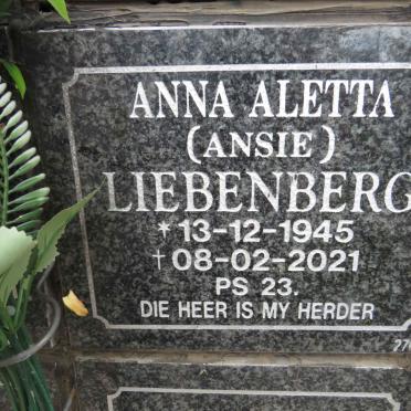 LIEBENBERG Anna Aletta 1945-2021