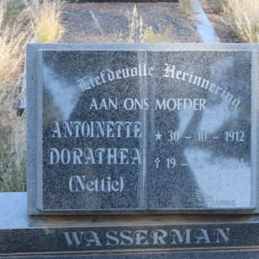 WASSERMAN Antoinette Dorathea 1912-2001
