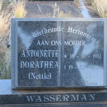 WASSERMAN Antoinette Dorathea 1912-2001