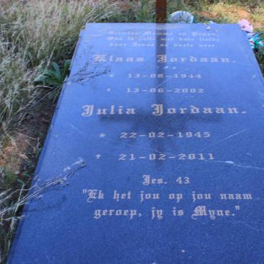 JORDAAN Klaas 1944-2002 &amp; Julia 1945-2011