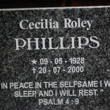 PHILLIPS Cecilia Roley 1928-2000