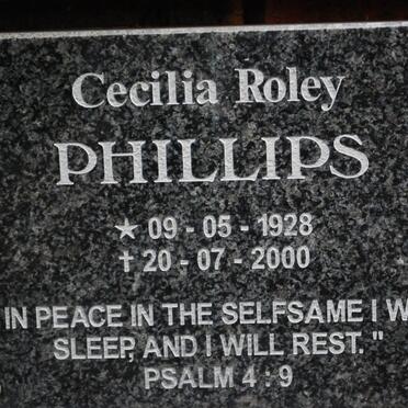 PHILLIPS Cecilia Roley 1928-2000