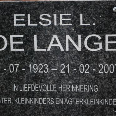 LANGE Elsie L., de 1923-2007