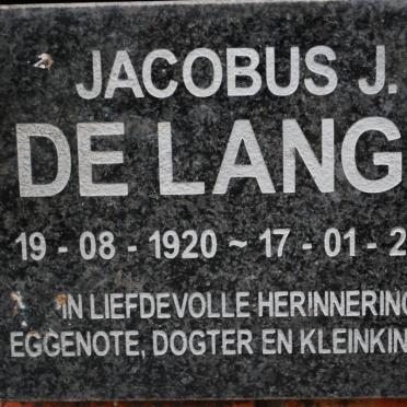 LANGE Jacobus J., de 1920-2003