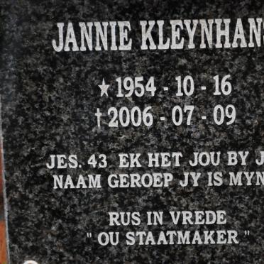 KLEYNHANS Jannie 1954-2006
