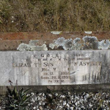 ASWEGEN Elizabeth Susarah, van nee VILJOEN 1855-1939