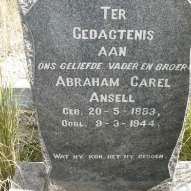 ANSELL Abraham Carel 1883-1944