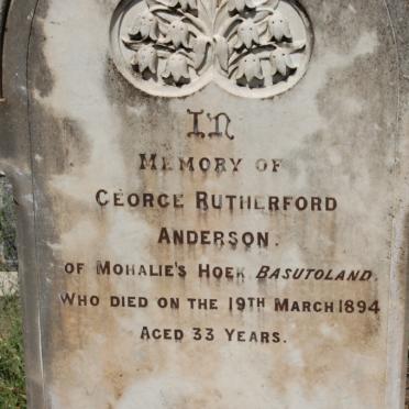 ANDERSON George Rutherford -1894