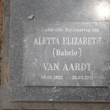 AARDT Johannes Jacobus, van 1918-1978 &amp; Aletta Elizabeth 1922-2011 