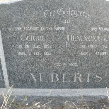 ALBERTS Gerrie 1892-1956 &amp; Hendrika Johanna NEL 1894-1983