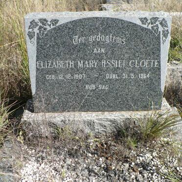 CLOETE Elizabeth Mary 1907-1964