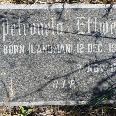 ETTWEIN Petronela nee LANDMAN 1901-1975