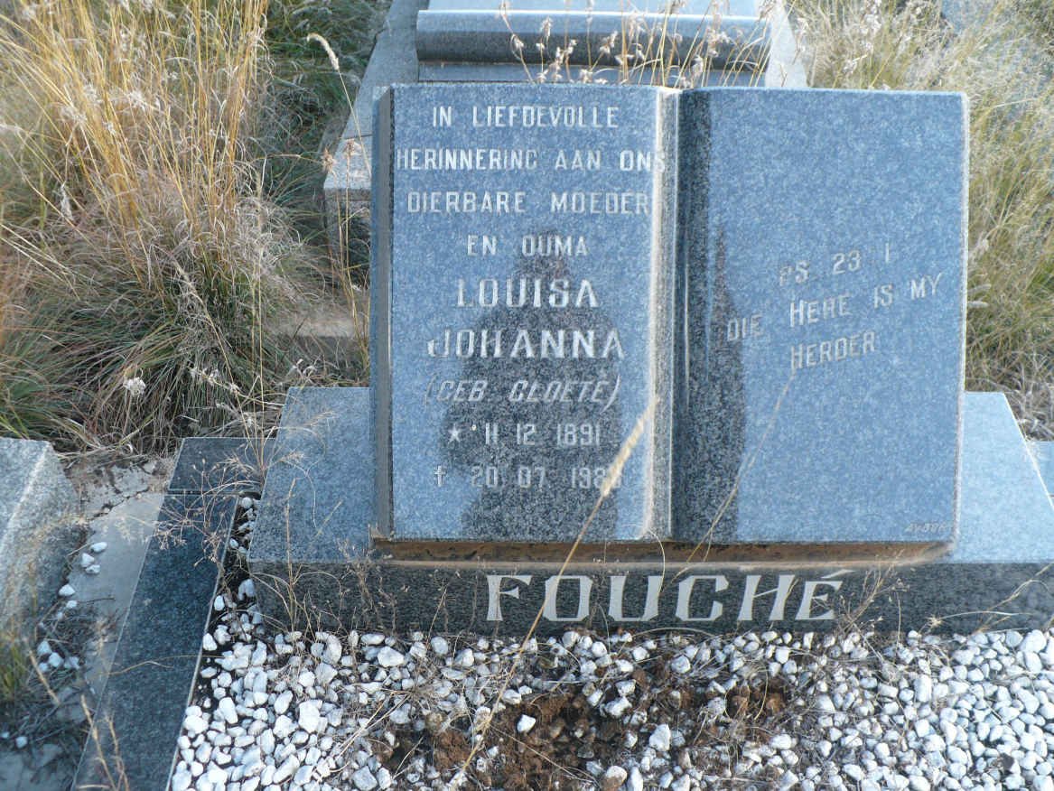 FOUCHE Louisa Johanna nee CLOETE 1891-198?