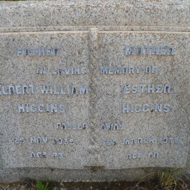 HIGGINS Albert William -1935 &amp; Esther -1932