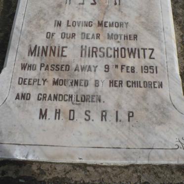 HIRSCHOWITZ Minnie -1951