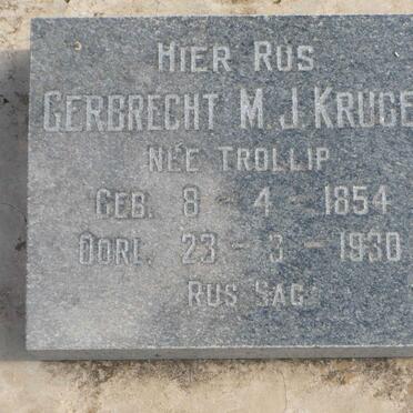 KRUGER Gerbrecht M.J. nee TROLLIP 1854-1930