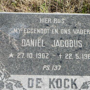 KOCK Daniël Jacobus, de 1902-1965