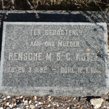 KOTZE Rensche M.S.C. 1892-1965